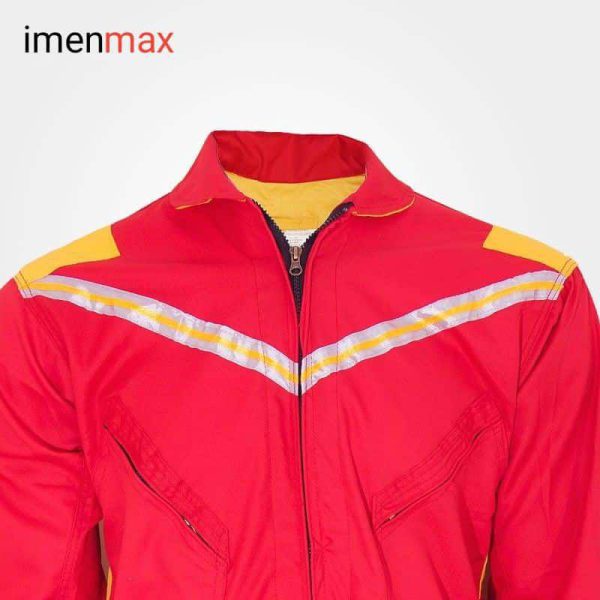 لباس کار قرمز زرد یکسره یونکس جنس کج راه فلامنت جیبدار مردانه