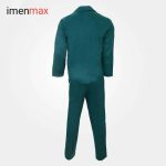 روپوش شلوار کار ساده رنگ بندی سبز استین بلند دکمه ای یقه دار