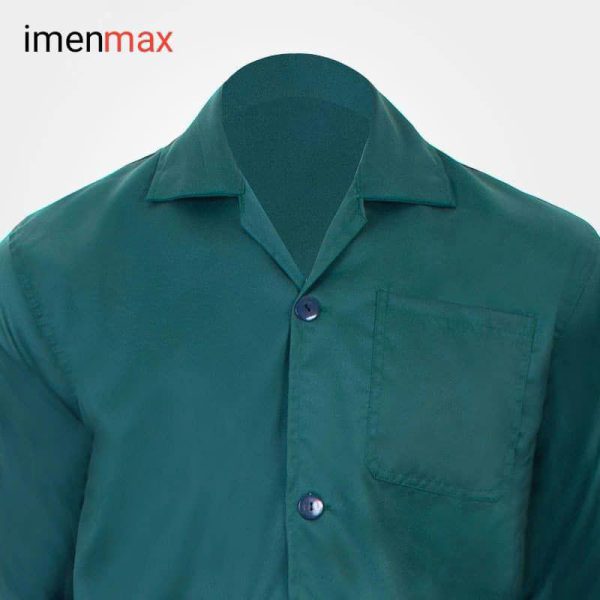 روپوش شلوار کار ساده رنگ بندی سبز استین بلند