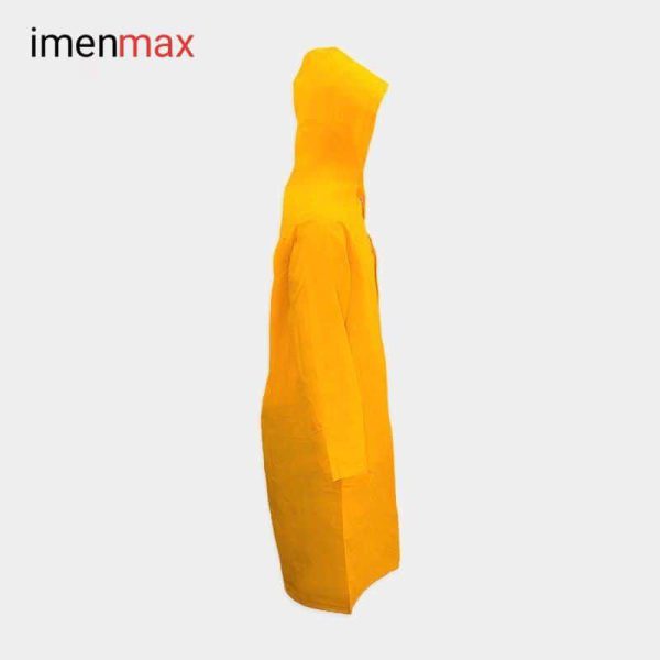 لباس بارانی ضد اسید ایرانی زرد جنس PVC پرسی سایز L،M،XL،XXL،XXXL