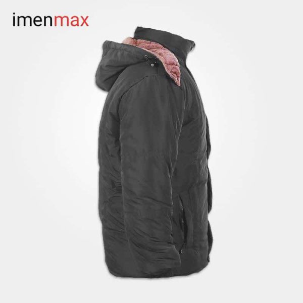 کاپشن کوهستان مشکی زیپی استین بلند سایز L XL XXL