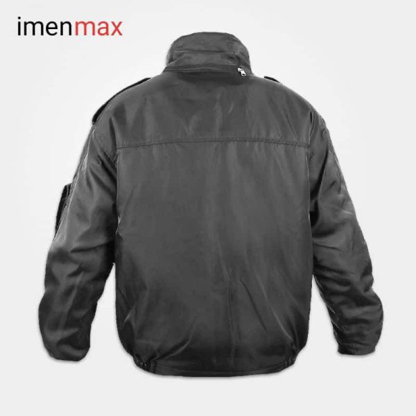 کاپشن پلیس مشکی یقه دار جیبدار زیپی یونکس