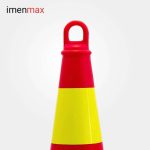 مخروط حلقه دار PVC پلاستیکی یک تیکه 55 سانت قرمز