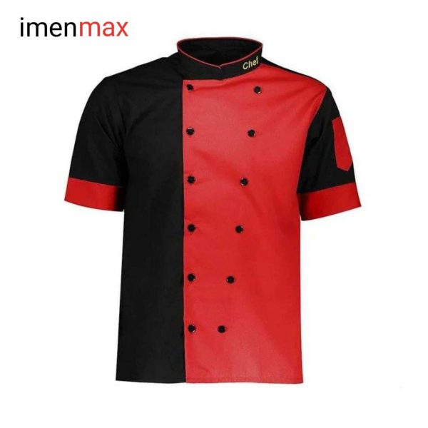 لباس رستورانی سرآشپزی قرمز مشکی chef